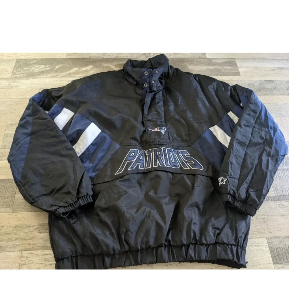 New England Patriots Starter NFL XL 1/2 Zip Puffer Pullover Jacket Excellent A+ - Picture 6 of 16